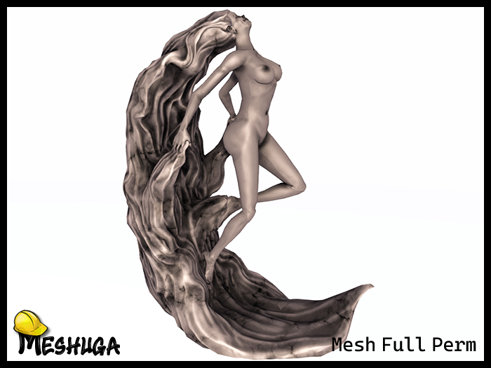 Meshuga Long-Hair Woman in the Wind Statue FULL PERM MESH