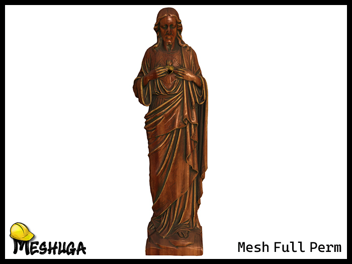 Meshuga Jesus Wooden Sculpture FULL PERM MESH