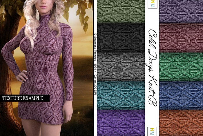Cold Days Knit B Essentials Kit 10 Seamless Textures NM