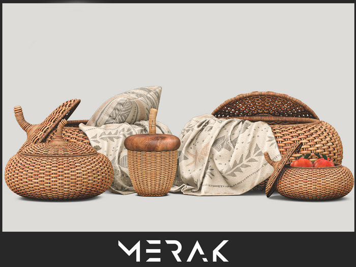 [Merak] - Wicker Pumpkin Basket