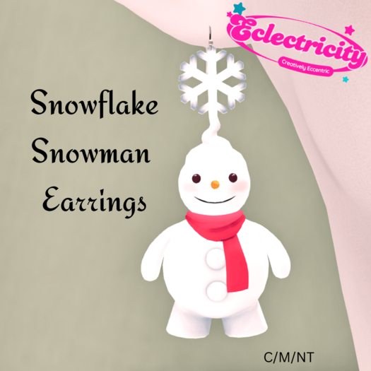 Snowflake Snowman Earrings