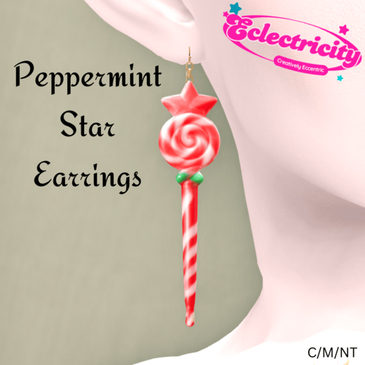 Peppermint Star Earrings