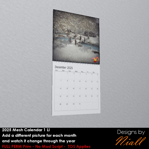[Designs by Niall] - 2025 Calendar Full Perm Version