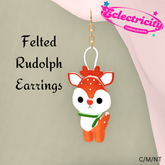 Felted Rudolph Earrings