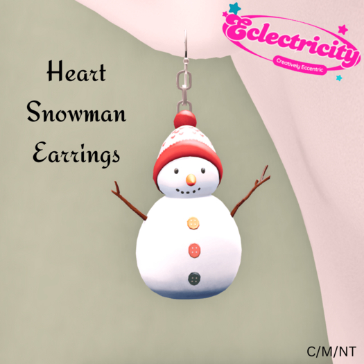 Heart Snowman Earrings