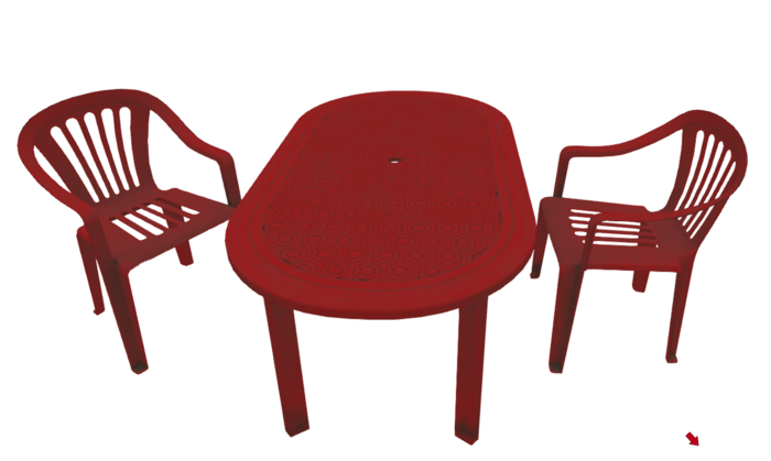 .:shamhat:. red plastic table & chair