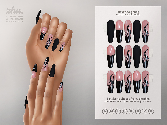 zhu. Noir mesh nails