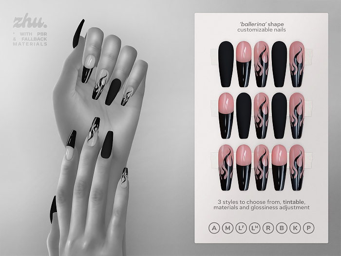 zhu. Noir mesh nails DEMO