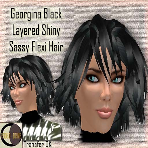 Flexy HAIR BLACK Georgina Shiny 