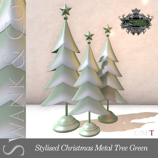 Swank & Co. Stylised Christmas Metal Tree Green 