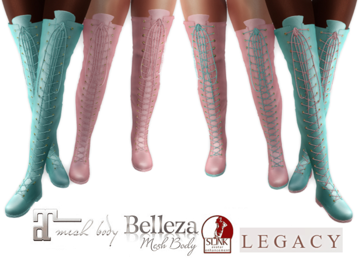 *TH* High boots Pink - Mint