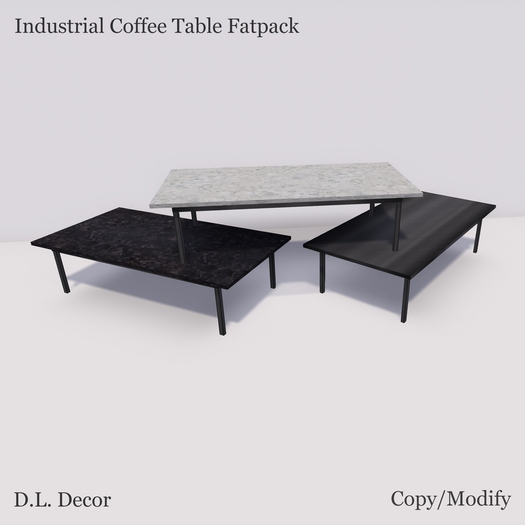 ! D.L. Decor Industrial Coffee Table Mesh Fatpack
