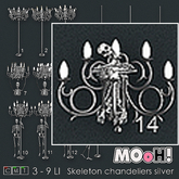 14. MOoH! Skeleton wall scone bulbs silver 3LI