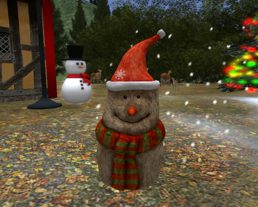 Wooden Santa Snowman