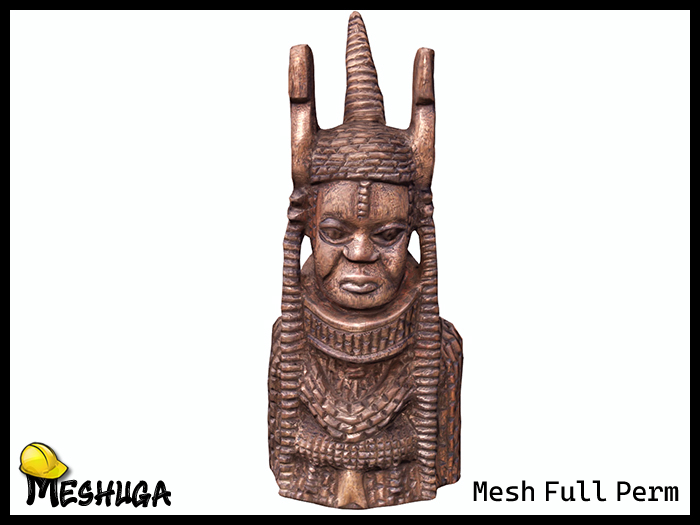 Meshuga African King Bust Statue  FULL PERM MESH 