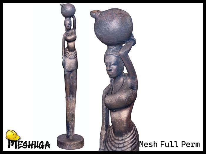 Meshuga African Villager Woman Statue FULL PERM MESH