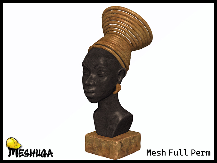 Meshuga Afro Woman Bust Statue  FULL PERM MESH