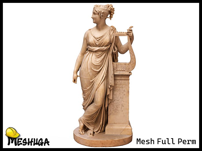 Meshuga Lyre Muse Statue  FULL PERM MESH