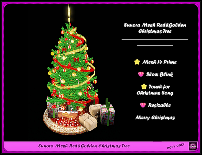 Sunora Mesh Red&Golden Christmas Tree