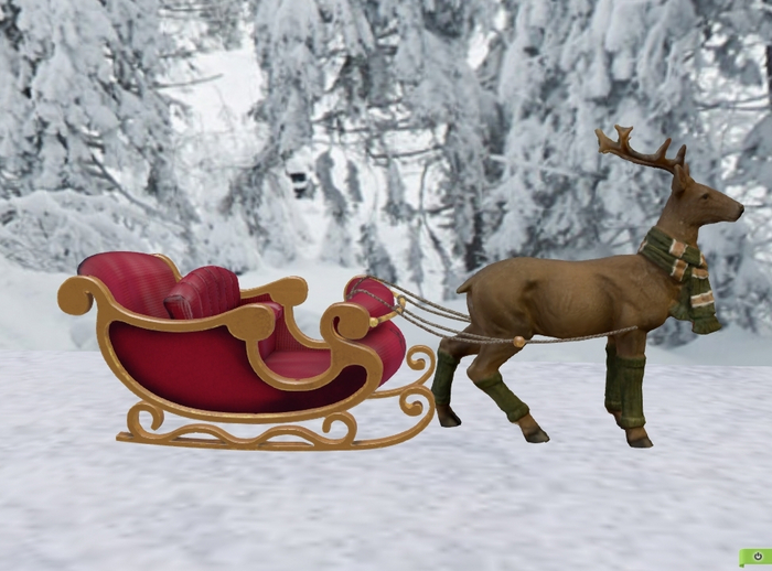 @MA@  Christmas Santa Claus Sleigh / Deer