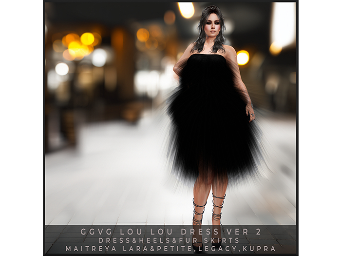 GGVG LOU LOU  BLACK TUBE DRESS AND FUR SKIRTS VER 2