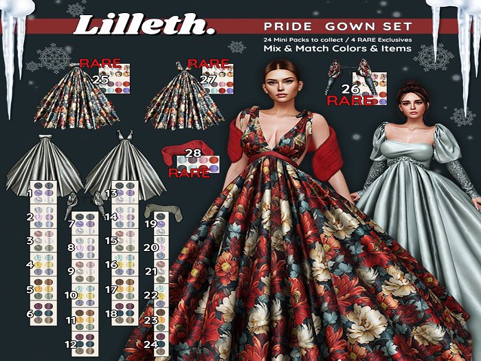 27. Lilleth PRIDE Gown2 Floral - Waifus RARE