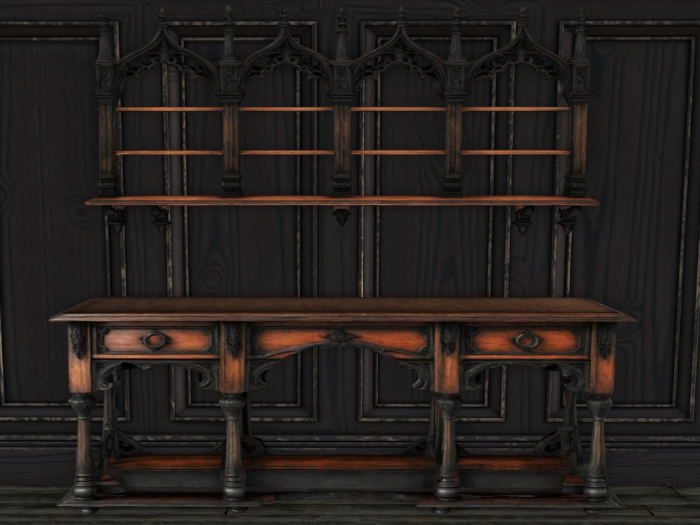 B&C Gothic Victorian Table & Wall Shelf