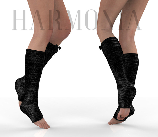 Black Winter Open Toe Socks Maitreya