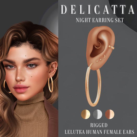 (DEMO) Delicatta - Night Earring Set (LeL Human Female Ears)