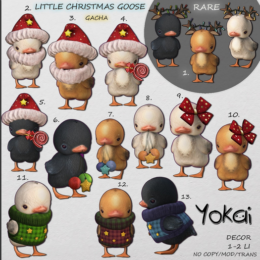 1.YOKAI - Little Christmas Goose - Goose w Lights RARE