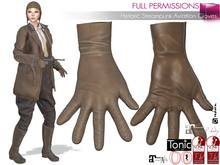Full Perm Female Brown Leather Gloves - Maitreya 5.3 LaraX Ebody Reborn Slink Tonic Ocacin