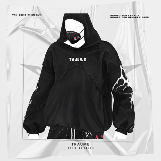 [Traume] YT2K Hoodies Black/M