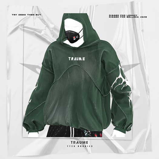 [Traume] YT2K Hoodies Green/M