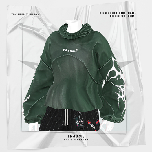 [Traume] YT2K Hoodies Green/F