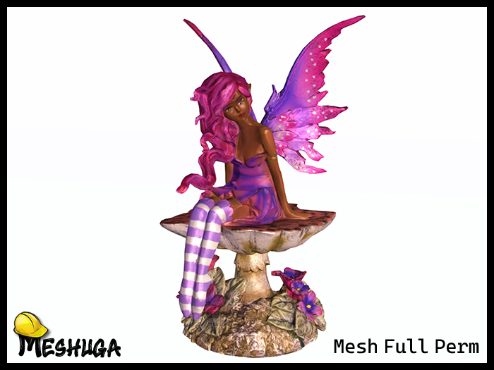 Meshuga Magenta Pixie Fairy Figurine  FULL PERM MESH