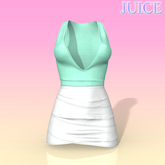 Teal White Fitted Dress Perky