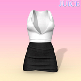 White Black Fitted Dress Perky
