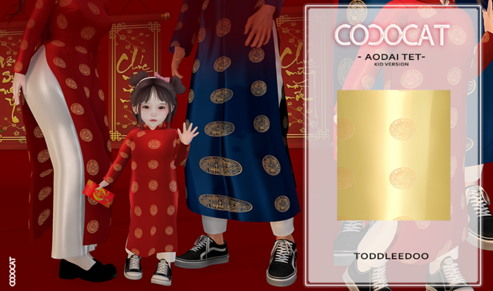 .cococat. Aodai Tet (Kid) - Pattern yellow