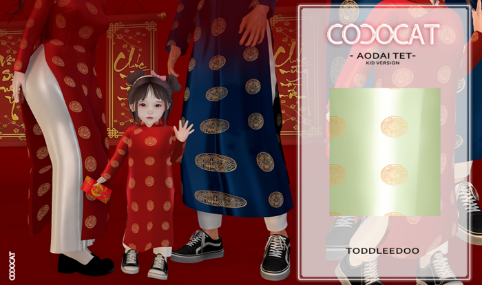 .cococat. Aodai Tet (Kid) - Pattern tea