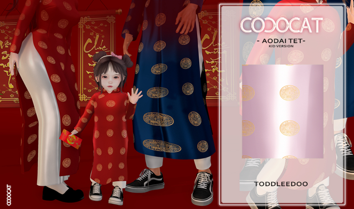 .cococat. Aodai Tet (Kid) - Pattern pink