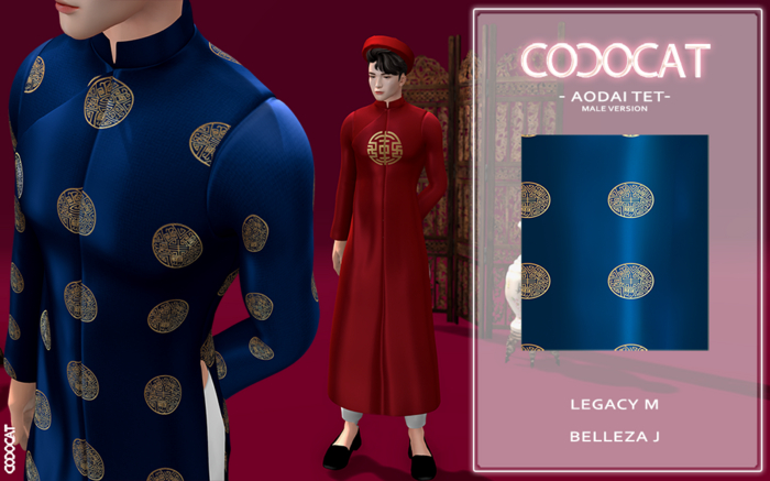 .cococat. Aodai Tet (Male) - Royal pattern