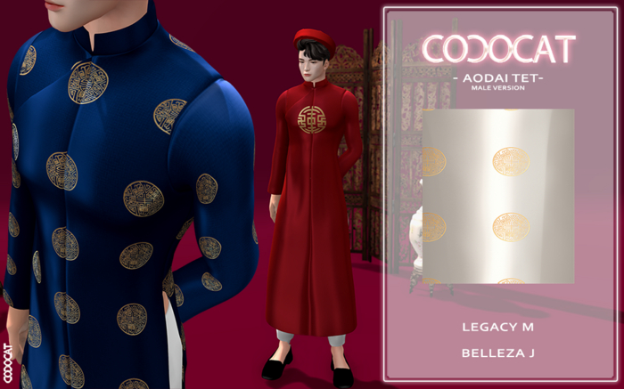 .cococat. Aodai Tet (Male) - Ivory pattern