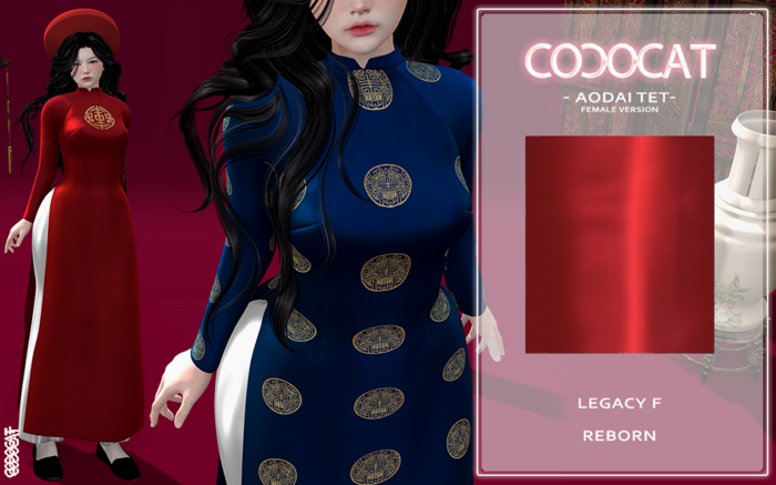 .cococat. Aodai Tet (Female) - Plain red