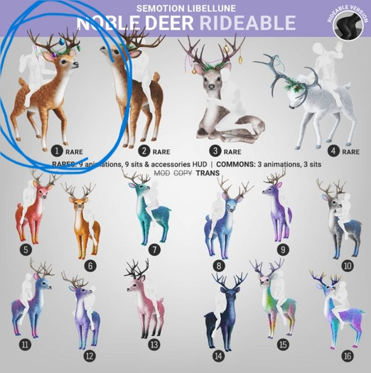 1. SEmotion Libellune Noble Deer Rideable RARE