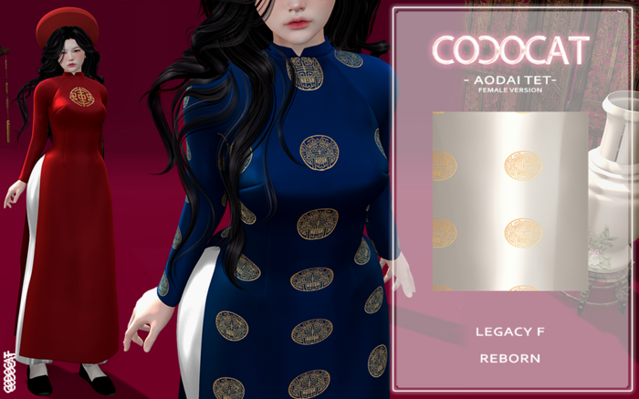 .cococat. Aodai Tet (Female) - Ivory pattern