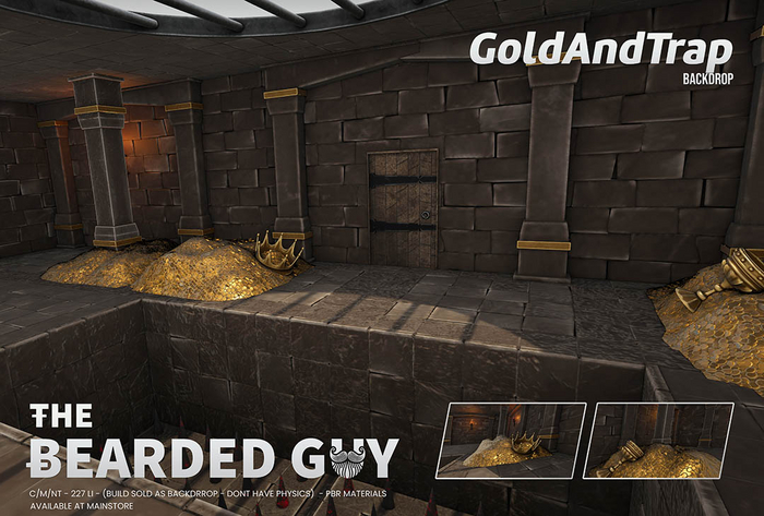 Gold And Trap Backdrop - The Bearded Guy 