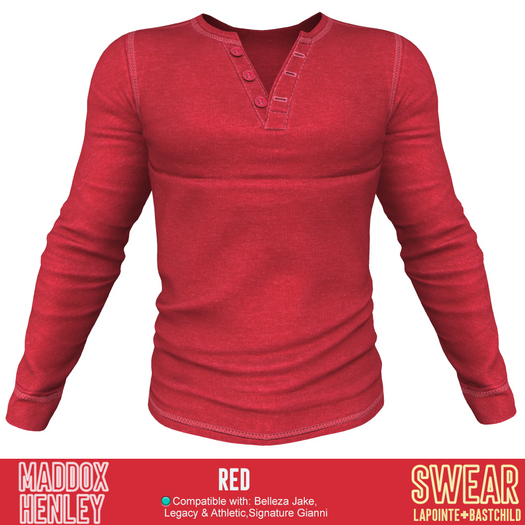 Henley Shirt - Maddox - RED