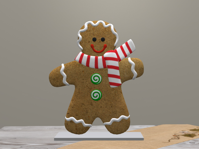 Gingerbread Man Wooden Porch Statue