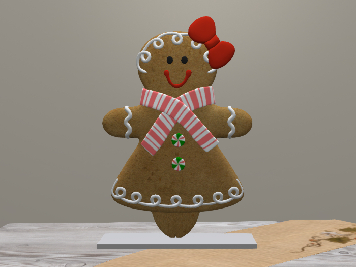 Gingerbread Woman Wooden Porch Statue