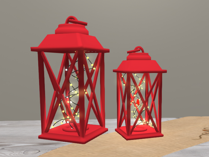Red Metal Twinkle Lights Lantern